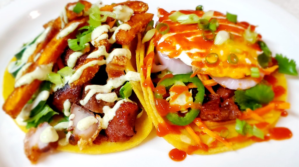 Vietnamese Red Char Pork Tacos