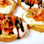 Bruschetta Crostini W/ Whole Milk Mozzarella And Balsamic Glaze