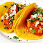 Real Chicharrón Tacos W/ Classic Taqueria Cilantro And Onions