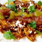 Chicken Molé Tacos W/ Jalapeno Sauce And House Made Salsa Roja