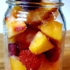 Fresh Picked Grapefruit, Peachy-Strawberry Smoothie W/ Blackberries And Wild Honey