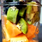 Cantalope, Kiwi Smoothie W/ Blueberry, Kale And Hemp