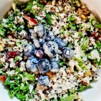 Quinoa, Kale And Cranberry Salad W/Honey Tahini Sauce