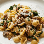Orecchiette w/ Sweet Italian Sausage and Fresh Spinach